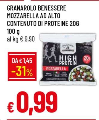 GRANAROLO BENESSERE MOZZARELLA AD ALTO CONTENUTO DI PROTEINE 20G
