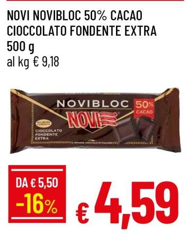 NOVI NOVIBLOC 50% CACAO CIOCCOLATO FONDENTE EXTRA