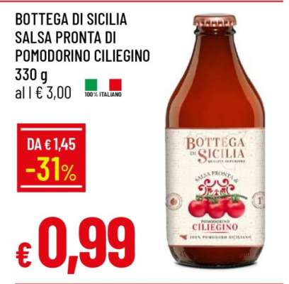 BOTTEGA DI SICILIA SALSA PRONTA DI POMODORINO CILIEGINO