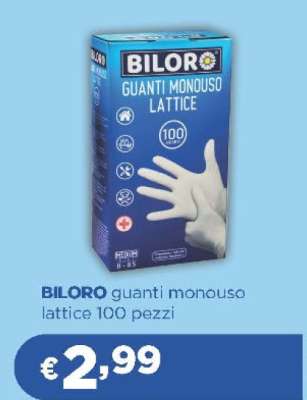 BILORO guanti monouso lattice 100 pezzi