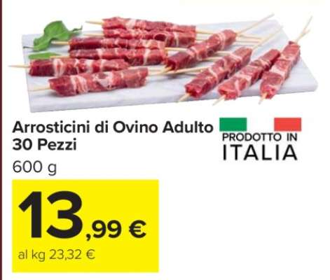Arrosticini di Ovino Adulto 30 Pezzi