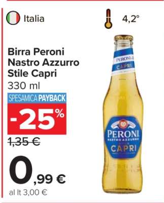 Birra Peroni Nastro Azzurro Stile Capri