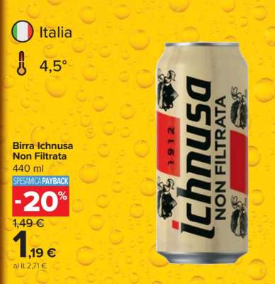 Birra Ichnusa non filtrata