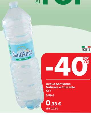 Acqua Sant'Anna Naturale o Frizzante