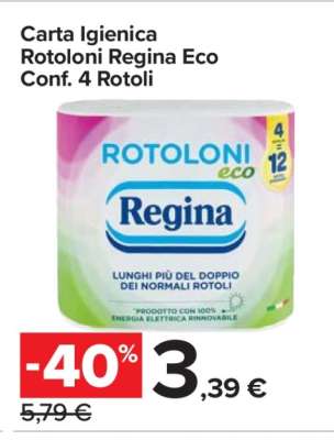 Carta Igienica Rotoloni Regina Eco Conf. 4 Rotoli