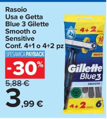 Rasoio Usa e Getta Blue 3 Gillette Smooth o Sensitive