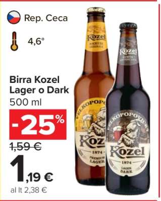 Birra Kozel Lager o Dark