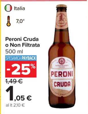Peroni Cruda o Non Filtrata
