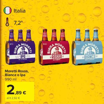 Moretti Rossa, Bianca o Ipa
