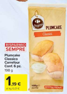 Plumcake Classico Carrefour Conf. 6 pz.