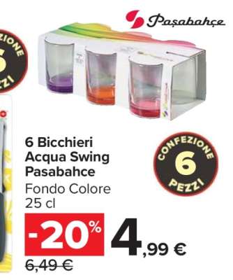 6 Bicchieri Acqua Swing Pasabahce