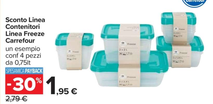 Sconto Linea Contenitori Linea Freeze Carrefour