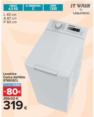 Lavatrice Carica dall'Alto ST6512CL