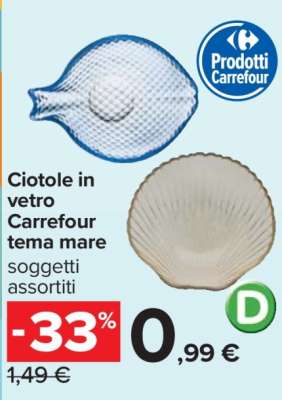 Ciotole in vetro Carrefour tema mare