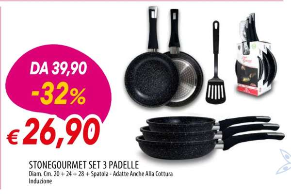 STONEGOURMET SET 3 PADELLE