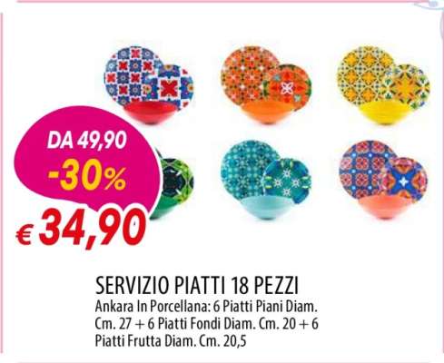 Servizio piatti, 18 pezzi