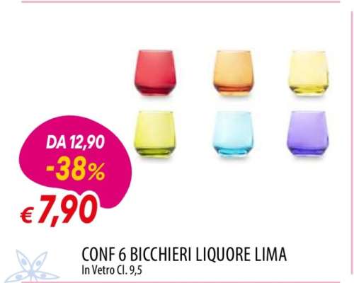 CONF 6 BICCHIERI LIQUORE LIMA