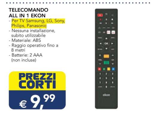 TELECOMANDO ALL IN 1 EKON
