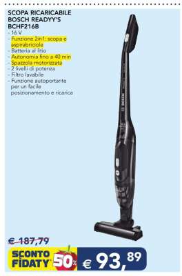 SCOPA RICARICABILE BOSCH READY'Y'S BCHF216B