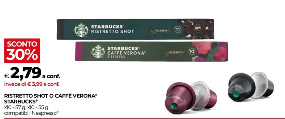 RISTRETTO SHOT O CAFFÈ VERONA® STARBUCKS®