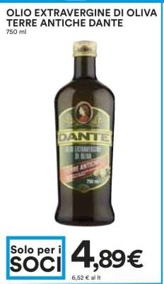 OLIO EXTRAVERGINE DI OLIVA TERRE ANTICHE DANTE
