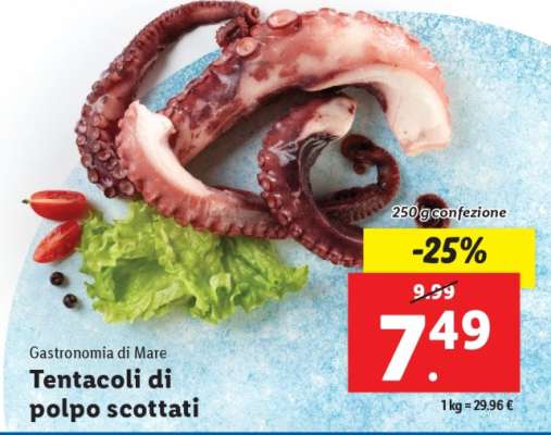 Tentacoli di polpo scottati