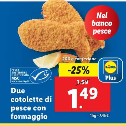 Due cotolette di pesce con formaggio