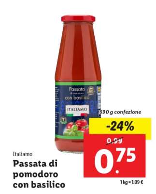 Passata di pomodoro con basilico