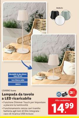 Lampada da tavolo a LED ricaricabile