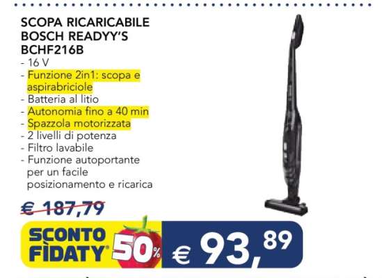 SCOPA RICARICABILE BOSCH READY'Y'S BCHF216B
