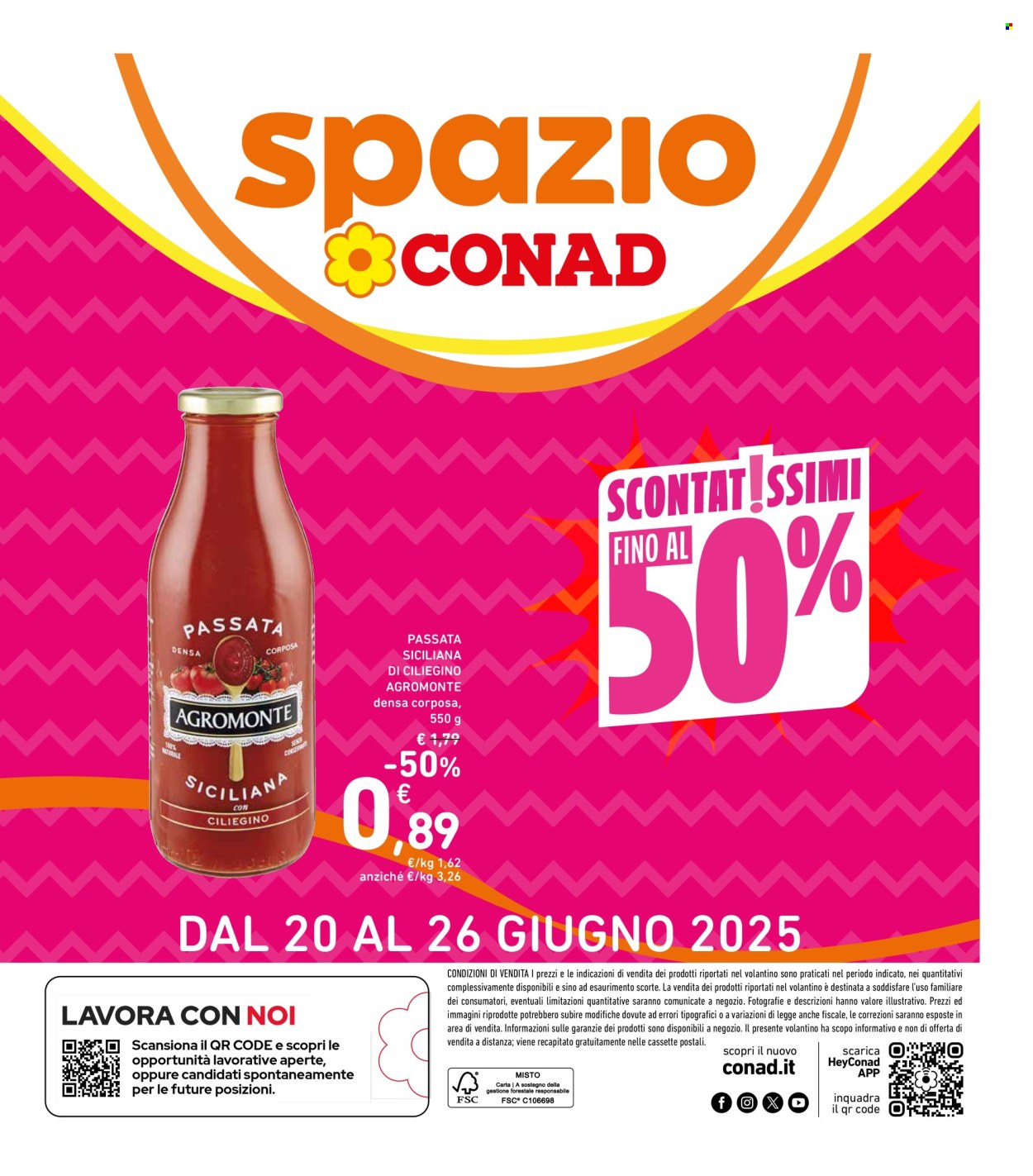 Volantino Spazio Conad - 20/6/2025 - 26/6/2025. Pagina 1