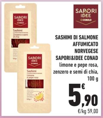 SASHIMI DI SALMONE AFFUMICATO NORVEGESE SAPORI&IDEE CONAD
