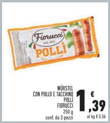 Würstel con Pollo e Tacchino Polli Fiorucci