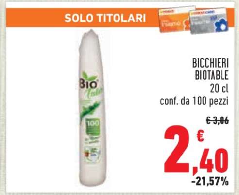 BICCHIERI BIOTABLE