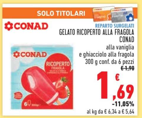 GELATO RICOPERTO ALLA FRAGOLA CONAD