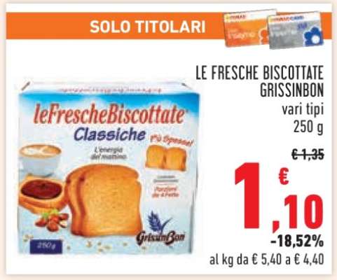 LE FRESCHE BISCOTTATE GRISSINBON