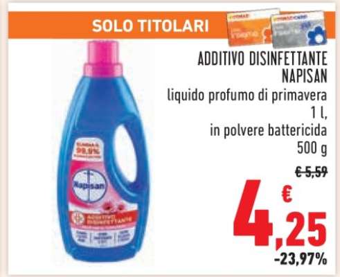 Additivo Disinfettante Napisan