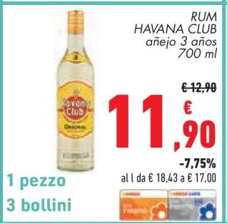 RUM HAVANA CLUB añejo 3 años 700 ml