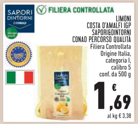 LIMONI COSTA D’AMALFI IGP SAPORI&DINTORNI CONAD PERCORSO QUALITÀ