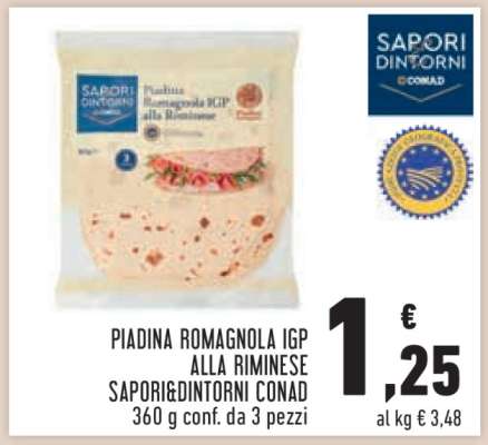 Piadina Romagnola IGP alla Riminese Sapori&Dintorni Conad