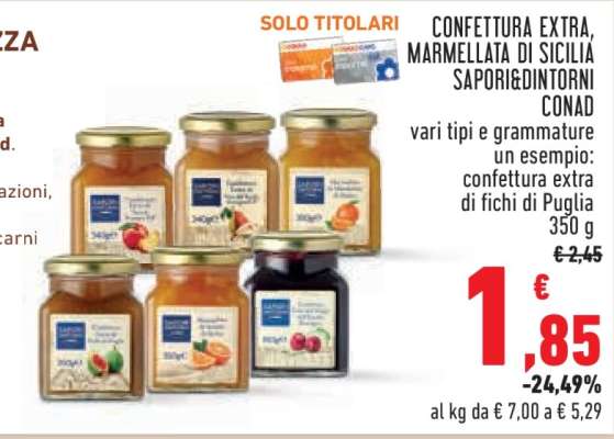 Confettura Extra, Marmellata di Sicilia Sapori&Dintorni Conad
