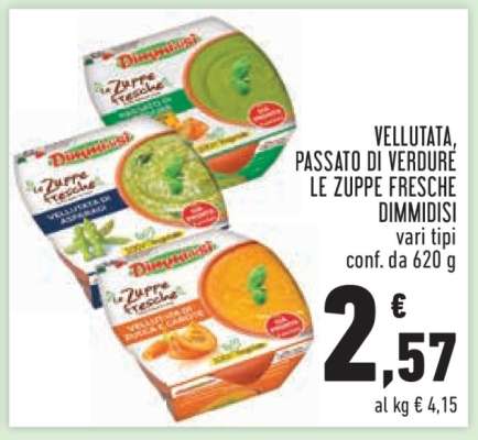 VELLUTATA, PASSATO DI VERDURE LE ZUPPE FRESCHE DIMMIDISI