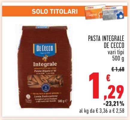 Pasta Integrale De Cecco