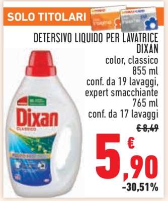 Detersivo Liquido per Lavatrice Dixan