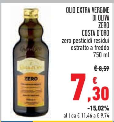 Olio Extra Vergine di Oliva Zero Costa d'Oro