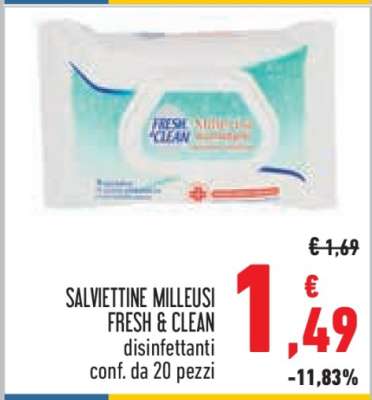 SALVIETTINE MILLEUSI FRESH & CLEAN