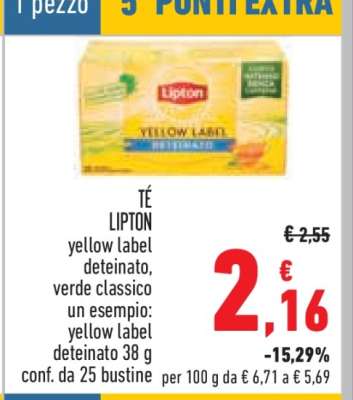 TÉ LIPTON yellow label deteinato