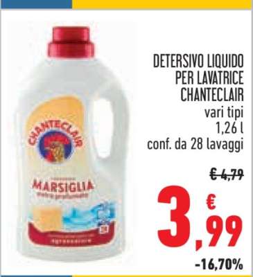 DETERSIVO LIQUIDO PER LAVATRICE CHANTECLAIR
