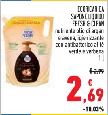 ECORICARICA SAPONE LIQUIDO FRESH & CLEAN