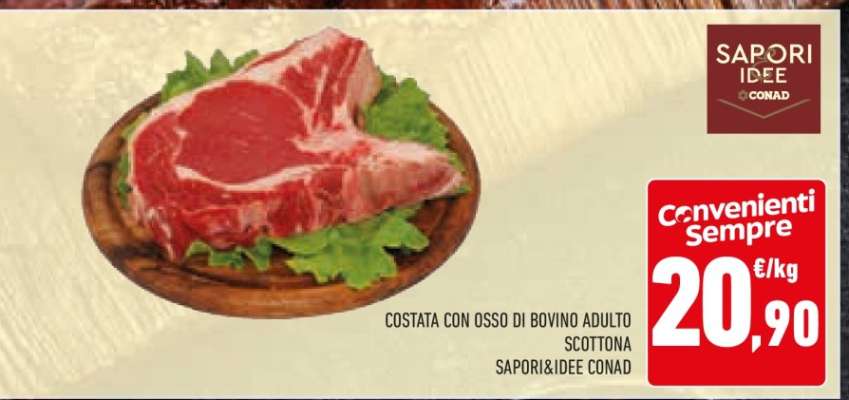 Costata con osso di bovino adulto "Scottona"